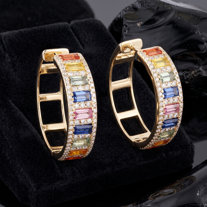 Sunlit Rainbow Earrings in 14K Yellow Gold