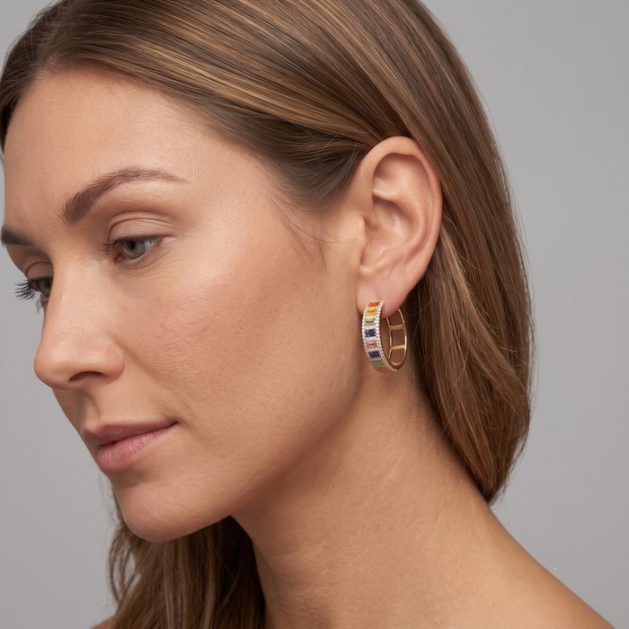 Sunlit Rainbow Earrings in 14K Yellow Gold