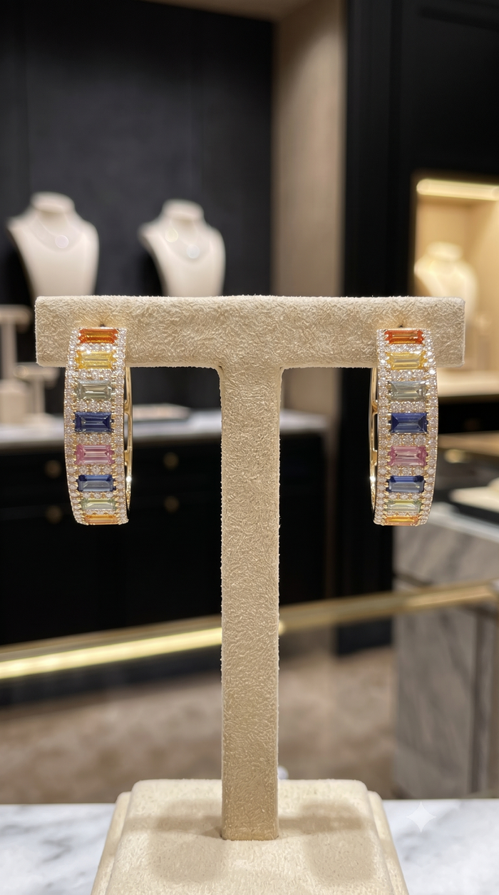 Sunlit Rainbow Earrings in 14K Yellow Gold