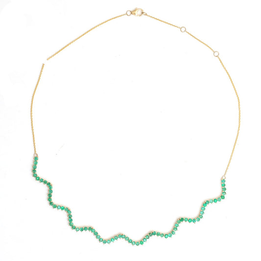 Emerald Glow 18K Yellow Gold Necklace