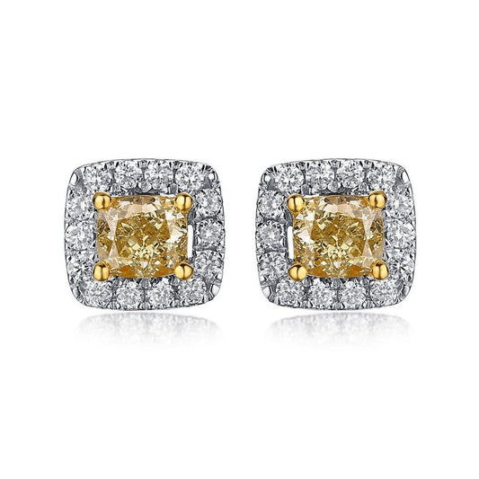 Shine Diamond Stud Earrings in 14K Yellow Gold