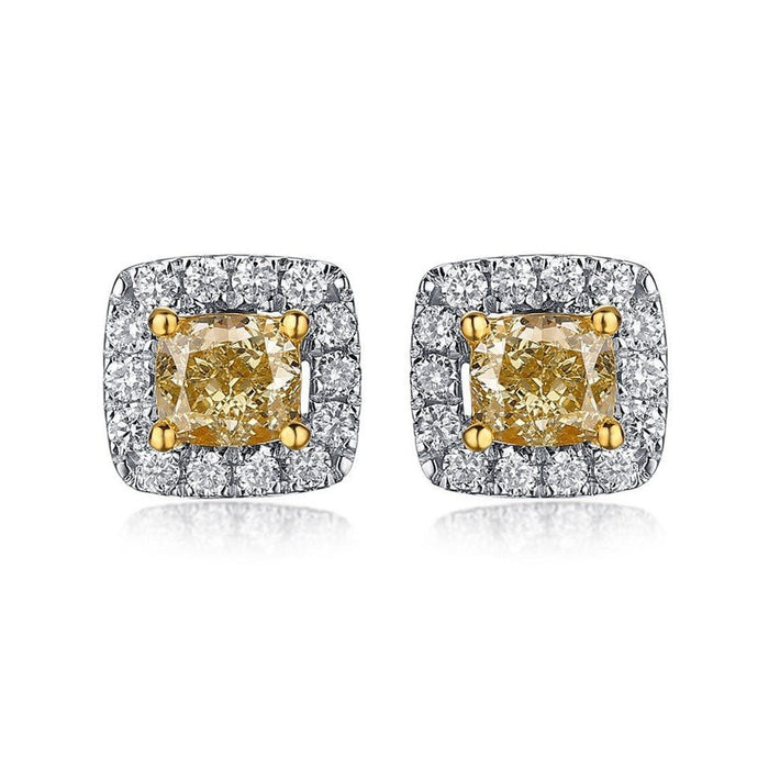 Shine Diamond Stud Earrings in 14K Yellow Gold