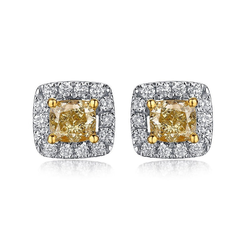 Shine Diamond Stud Earrings in 14K Yellow Gold