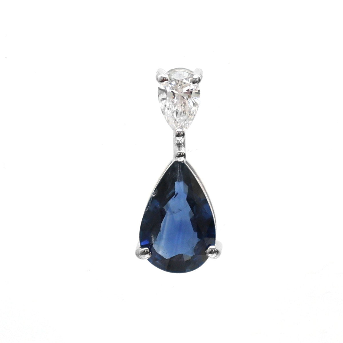 Prestige Blue Sapphire 18K White Gold Solitaire Pendant Necklace