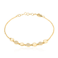 Diamond Disc Bracelet in 14K Yellow Gold