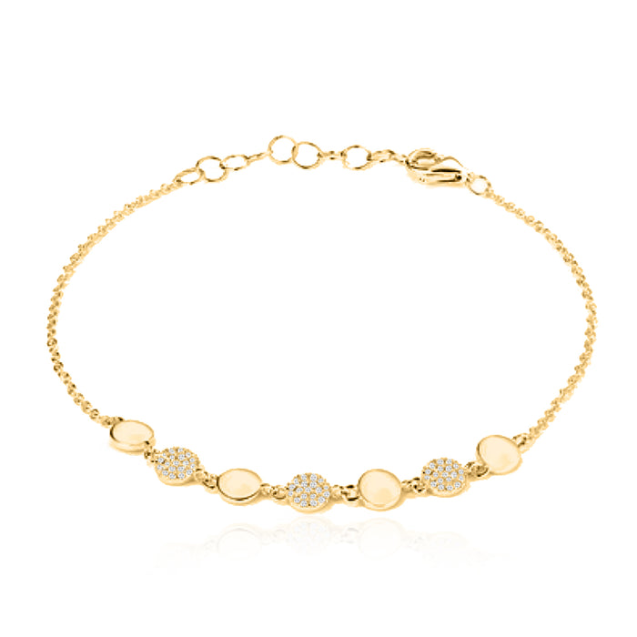 Diamond Disc Bracelet in 14K Yellow Gold