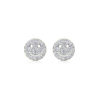 Smiley Studs Diamond Earrings in 14K Yellow Gold