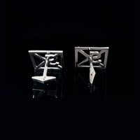 Alphabet Black Diamond White Gold Square Cufflinks