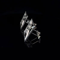 Alphabet Black Diamond White Gold Square Cufflinks