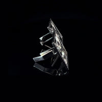 Alphabet Black Diamond White Gold Square Cufflinks
