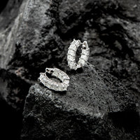 Day to Night Hoop Lab Diamond Earrings in 14K White Gold