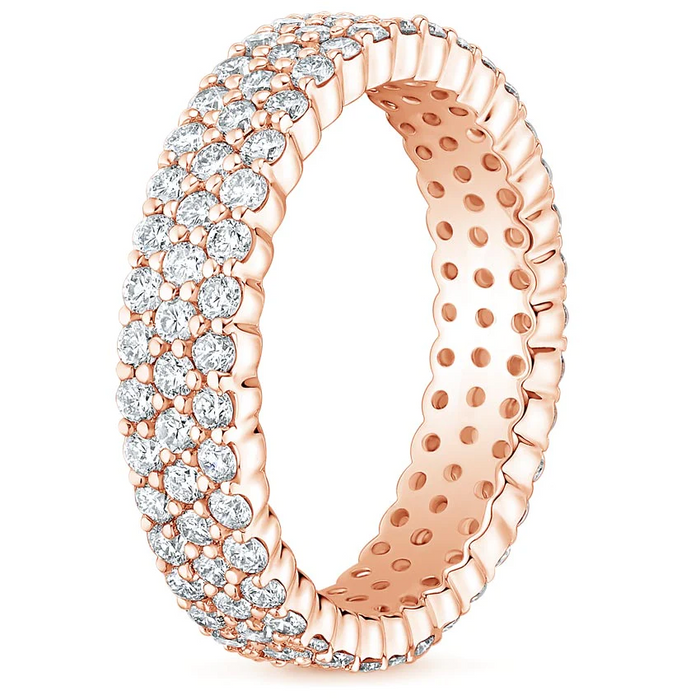 Eternity Triple Row Diamond Band Ring in 14K Gold