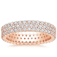 Eternity Triple Row Diamond Band Ring in 14K Gold