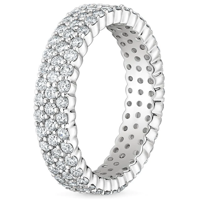 Eternity Triple Row Diamond Band Ring in 14K Gold