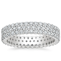 Eternity Triple Row Diamond Band Ring in 14K Gold