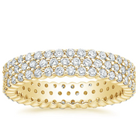 Eternity Triple Row Diamond Band Ring in 14K Gold