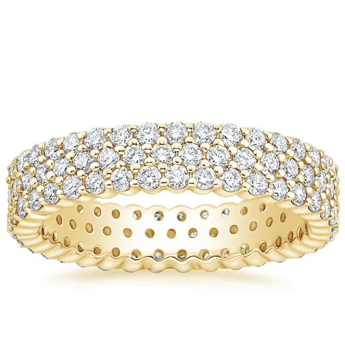 Eternity Triple Row Diamond Band Ring in 14K Gold