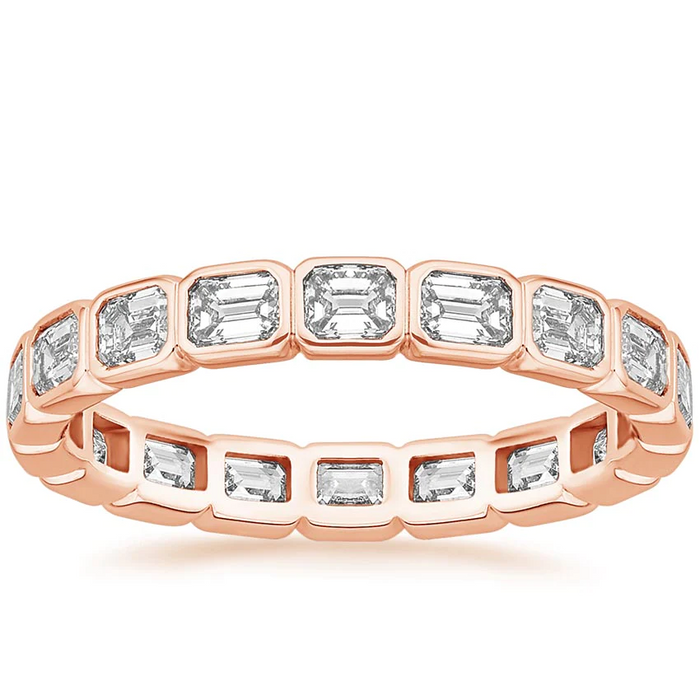 Emerald Cut Diamond Eternity Ring in 14K Gold