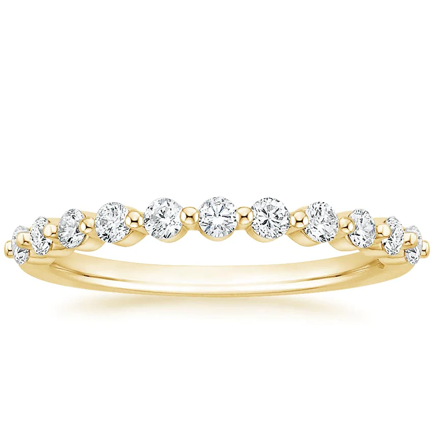 Floating Eternity Band Diamond Ring in 14K Yellow Gold