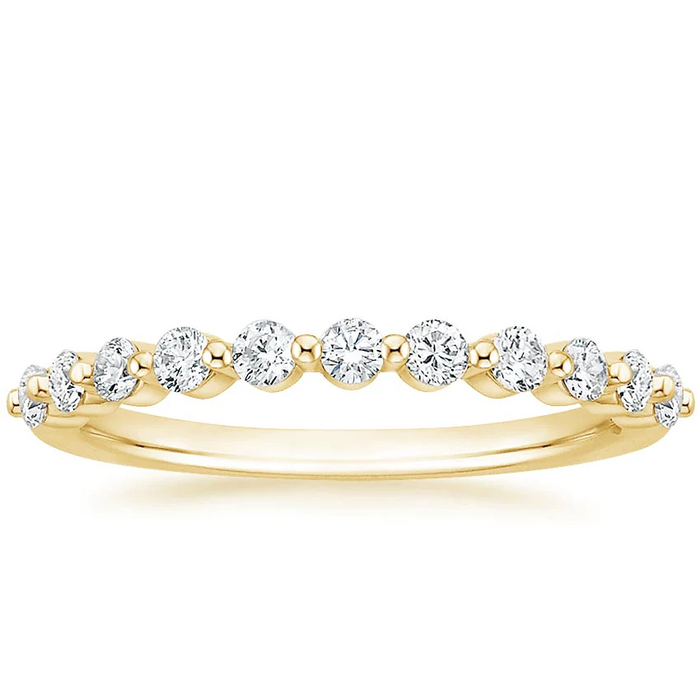 Floating Eternity Band Diamond Ring in 14K Yellow Gold