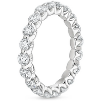 Round Diamond Eternity Shared Prong Ring in 18K Gold