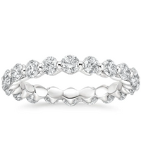 Round Diamond Eternity Shared Prong Ring in 18K Gold