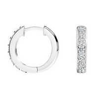 Baguette Round Diamond Hoop Earrings in 18K Gold