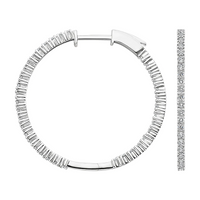 Inside Out Diamonds Hoop Earrings in 14K White Gold