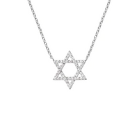 Star of David Diamond Necklace in 14K Gold