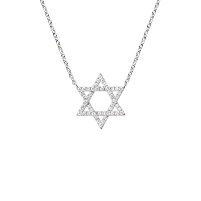 Star of David Diamond Necklace in 14K Gold