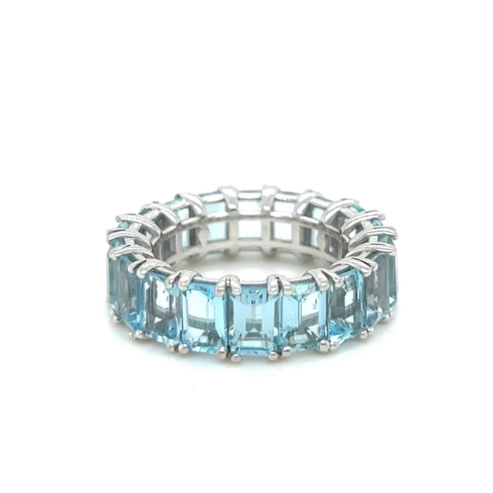 Topaz Eternity Band Gemstone Ring in 14K Gold
