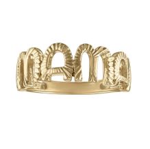 Handcrafted Textured Look Mama Ring in 14K Gold