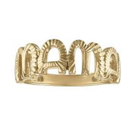 Handcrafted Textured Look Mama Ring in 14K Gold