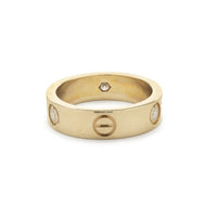 Love Ring Iconic Screw Detailing Diamond Ring in 18K Yellow Gold