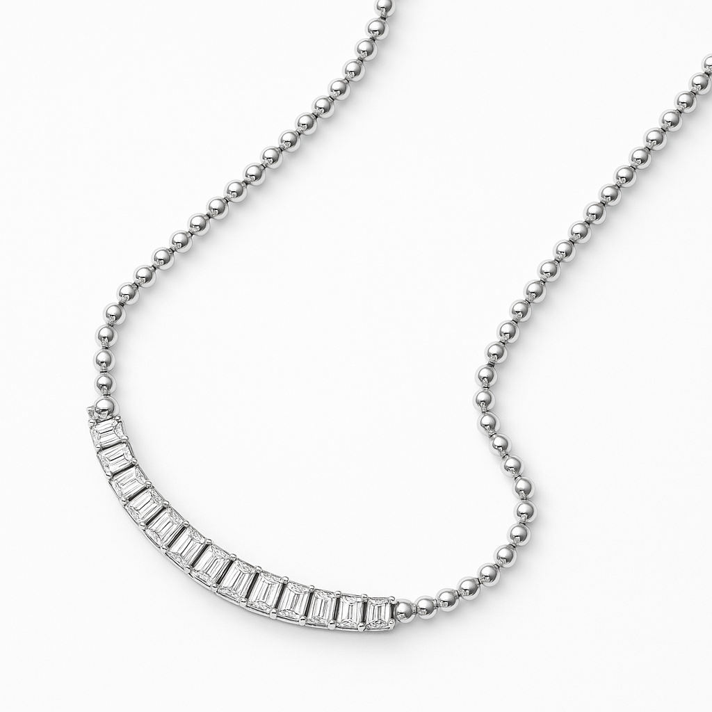 Carat Baguette 18K Round Chain Statement Necklace