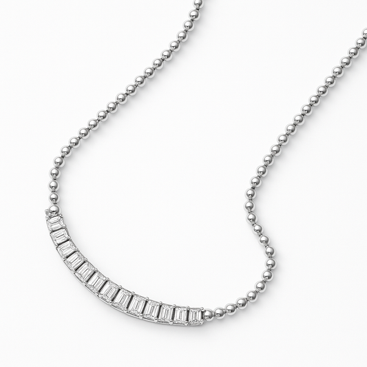 Carat Baguette 18K Round Chain Statement Necklace