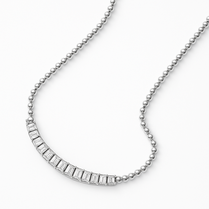 Carat Baguette 18K Round Chain Statement Necklace