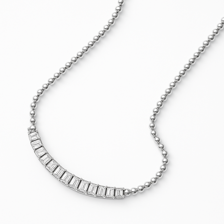 Carat Baguette 18K Round Chain Statement Necklace