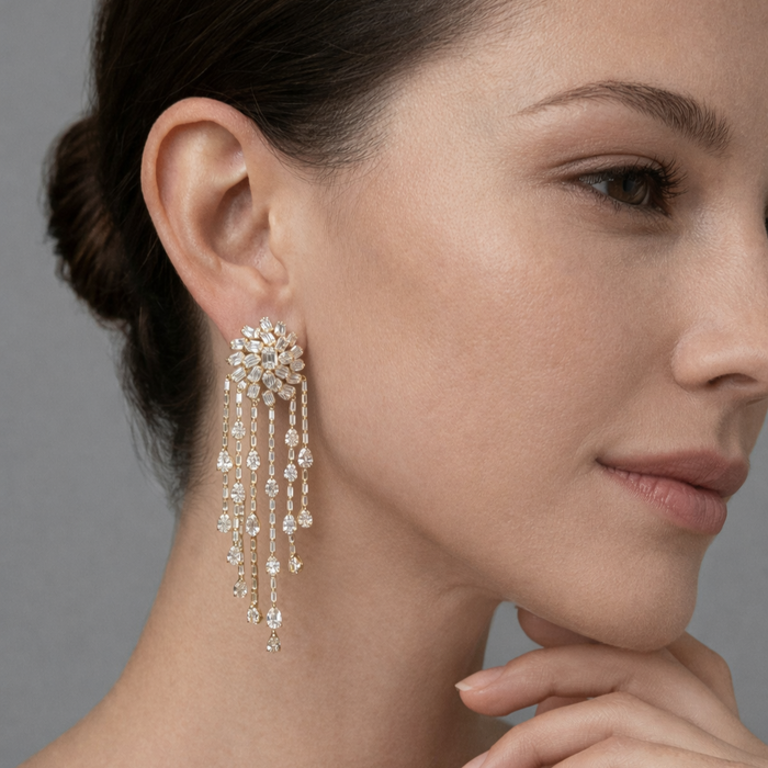 Round Diamonds Earrings in 18K White Gold