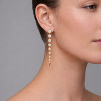 Hexagon Cascade Diamond Drop Earrings in 18K Yellow Gold