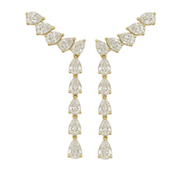Golden Cascade Pear Diamond Drop Earrings in 14K Yellow Gold