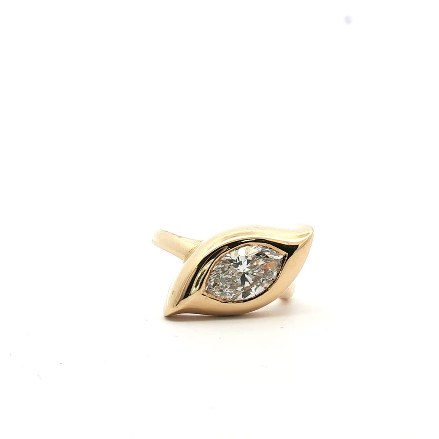 Marquise Bezel Set Diamond Ring in 14K Yellow Gold