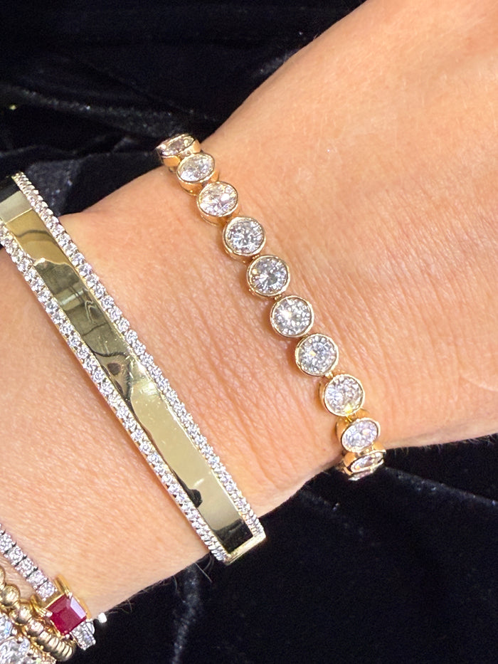 Illusion Line Tennis Bracelet in 14K Yellow Gold