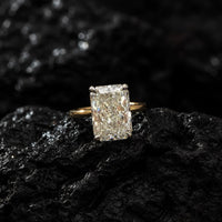 Radiant Cut Diamond Solitaire Ring in 18K Yellow Gold