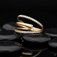 Modern Twist Wrap Style Diamond Ring in 14K Yellow Gold