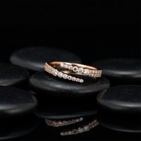 Wrap Band Minimal Pave Diamond Open Ring in 14K Yellow Gold