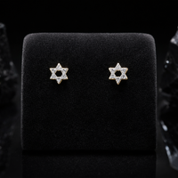Star of David Diamond Accent Stud Earrings in 14K Yellow Gold