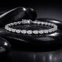Pear Shaped Diamond Tennis Bracelet in 18K White Gold
