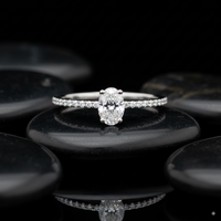 Classic Solitaire Oval Diamond Engagement Ring in 14K White Gold