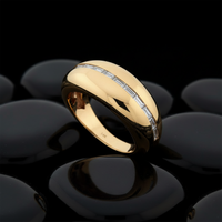 Classic Band Smooth Dome Diamond Ring in 14K Yellow Gold